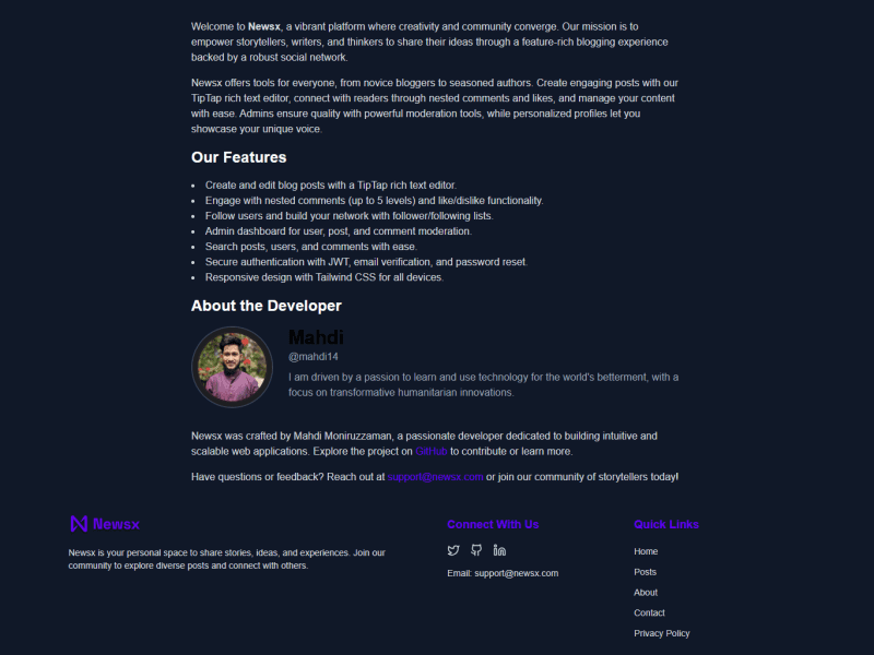 Newsx – Social Blogging Platform screenshot 4